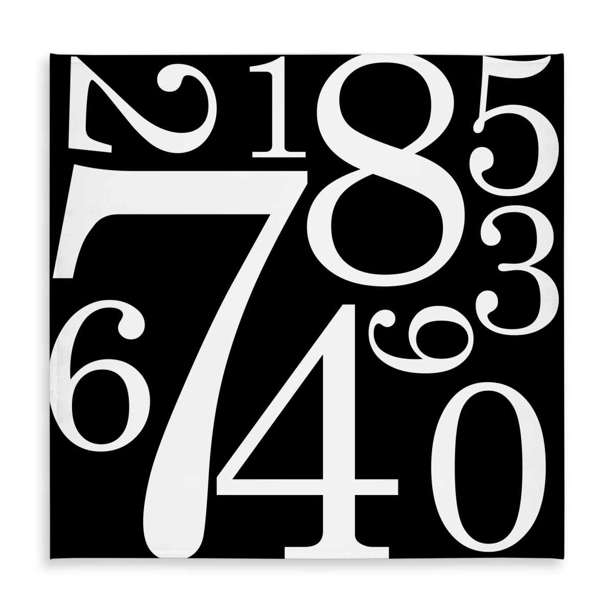 Picture of Begin Home Decor C1TC5858L6ZHZ7 58 x 58 in. Zero To Nine Typo Tablecloth - Indoor Outdoor Home Decor
