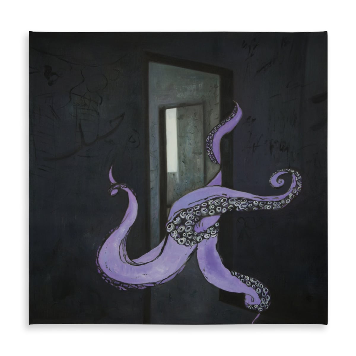 Picture of Begin Home Decor C1TC5858SJHU04 58 x 58 in. Gray Industrial Octopus Street Art Tablecloth - Home Decor