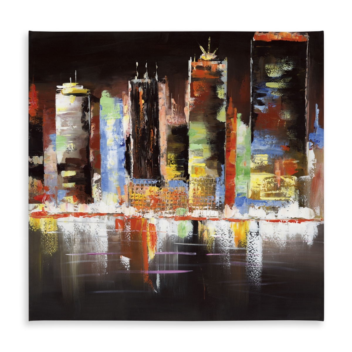 Picture of Begin Home Decor C1TC5858DWNSEC 58 x 58 in. Cityscape by Night Tablecloth - Indoor & Outdoor Home Decor