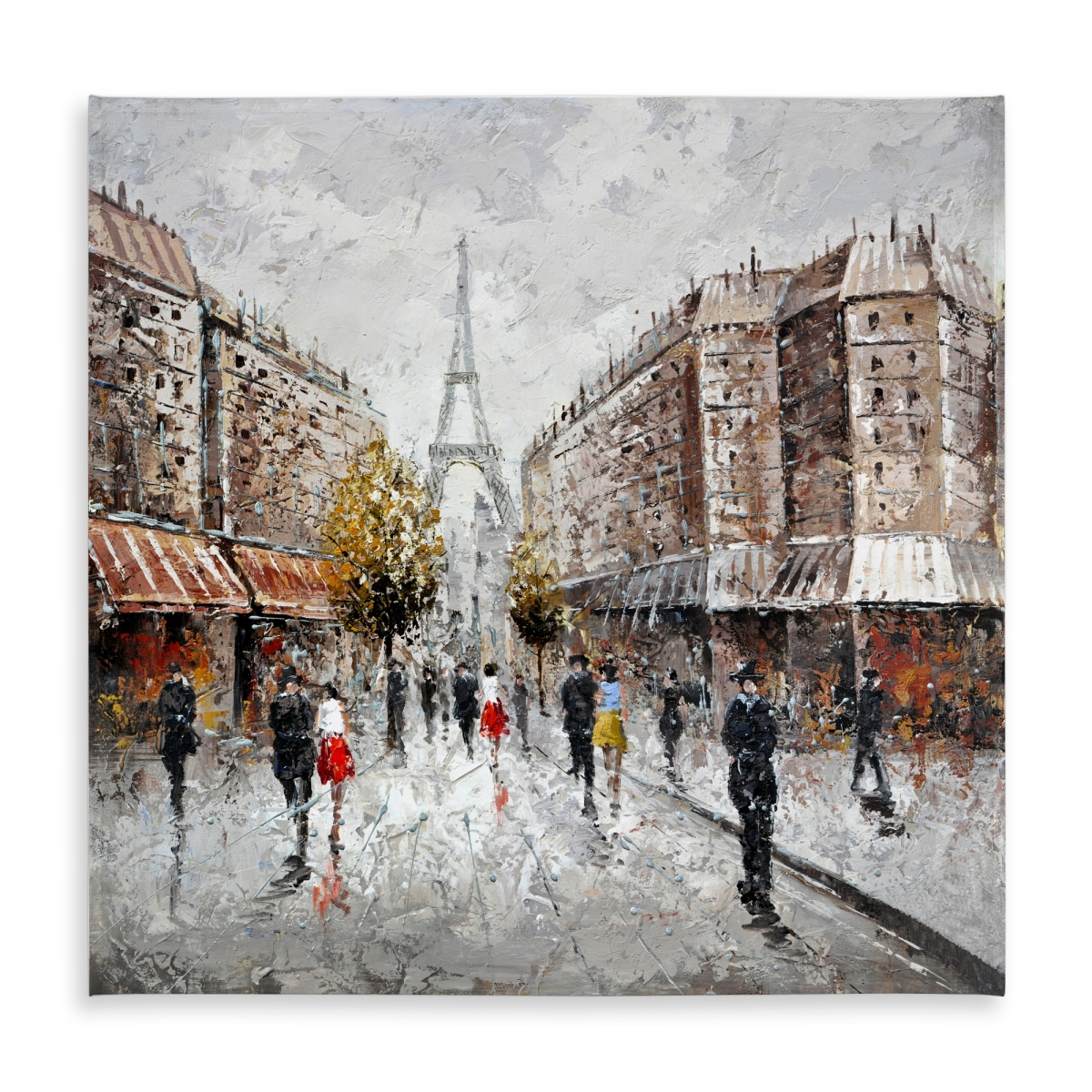 Picture of Begin Home Decor C1TC5858N162EJ 58 x 58 in. Paris Busy Street Tablecloth - Indoor Outdoor Home Decor