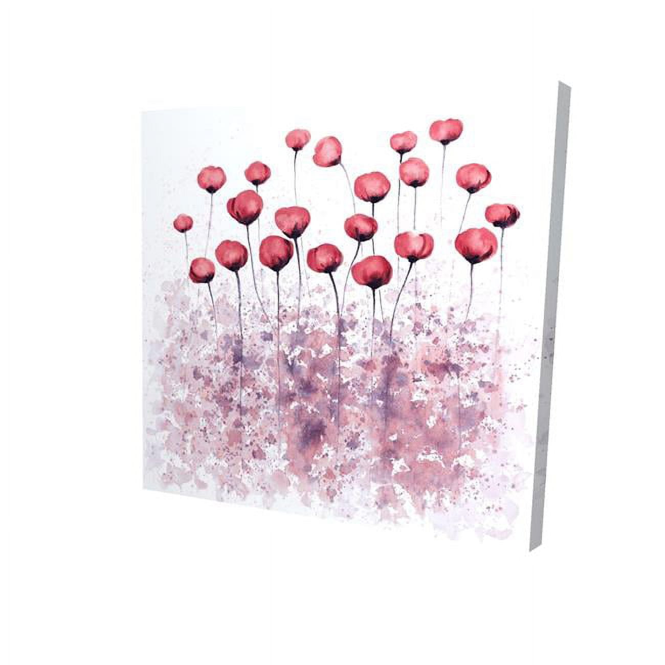 8 x 8 in. Pink Flowers with Paint Splash-Print on Canvas