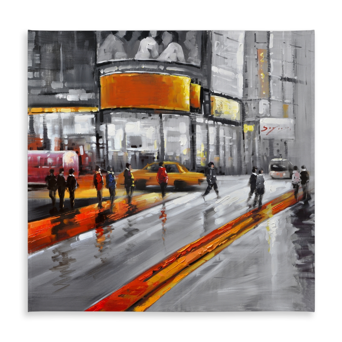 Picture of Begin Home Decor C1TC5858IYAJP1 58 x 58 in. Circulation in Times Square Gray Tablecloth - Indoor & Outdoor