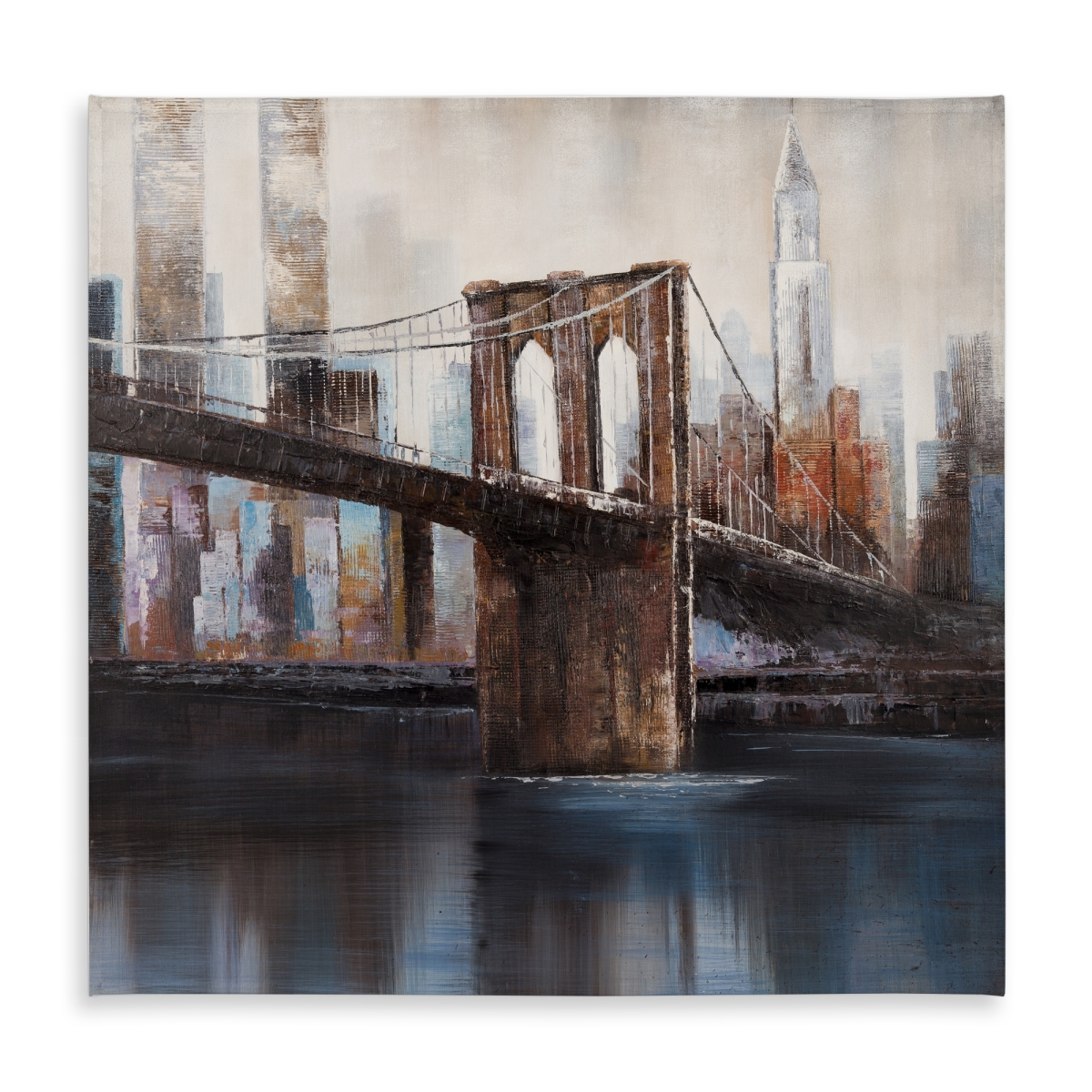Picture of Begin Home Decor C1TC5858R315RQ 58 x 58 in. Urban Brooklyn Bridge Tablecloth - Indoor & Outdoor Home Decor