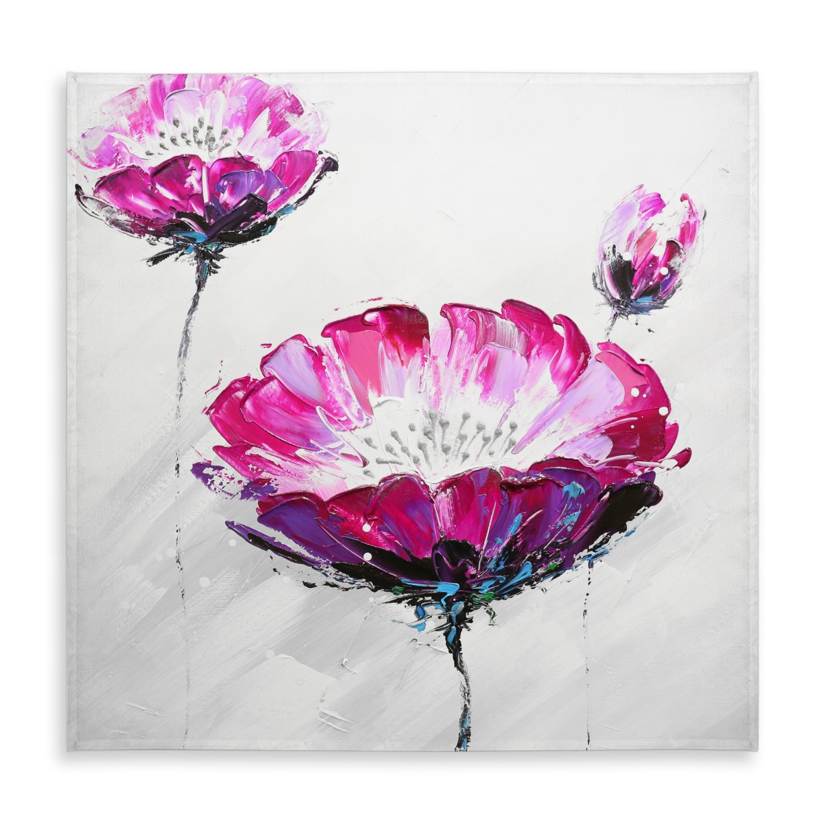 Picture of Begin Home Decor C1TC5858Z4R7BP 58 x 58 in. Pink Wild Flowers Tablecloth - Botanical Floral Home Decor