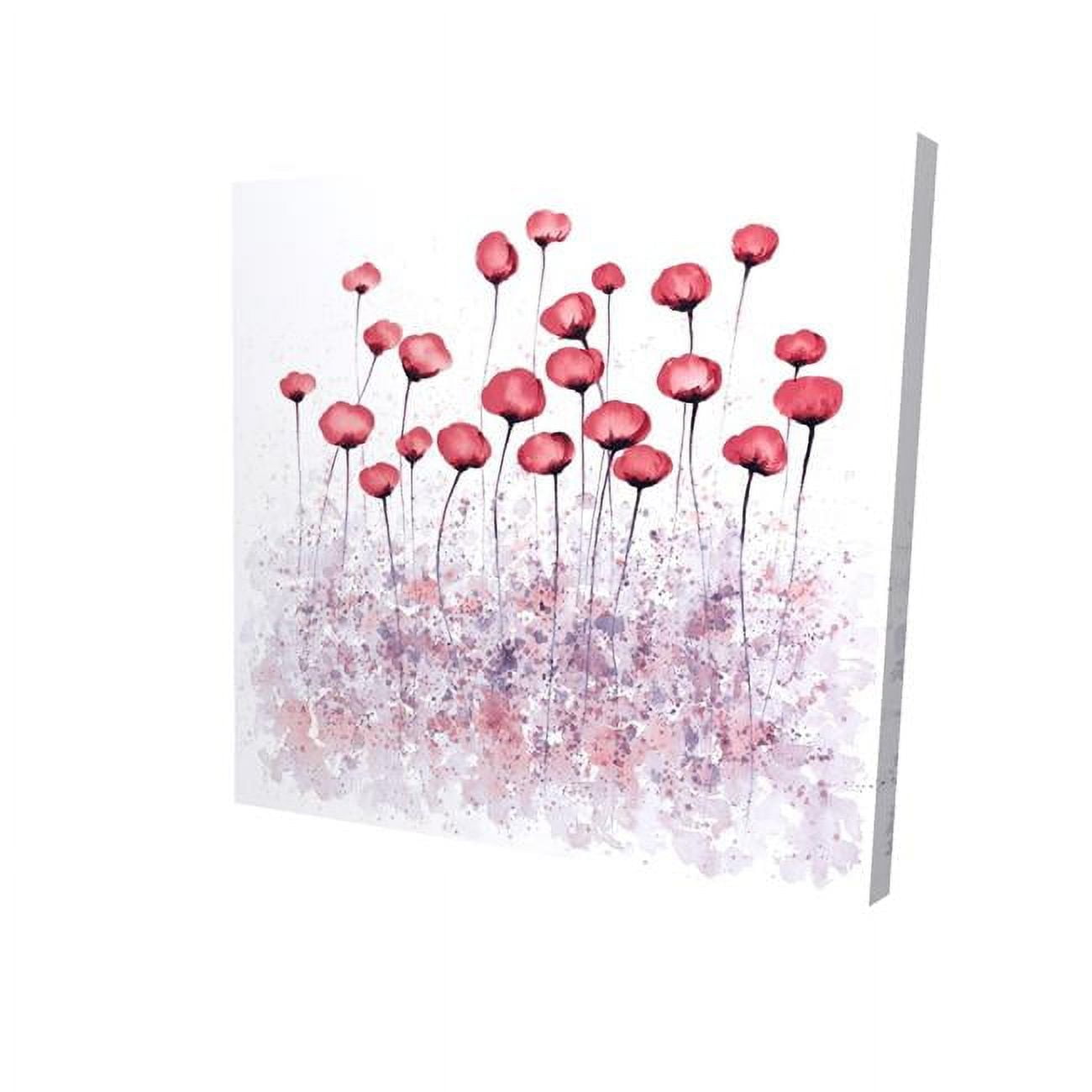 8 x 8 in. Pink Flowers In A Field-Print on Canvas