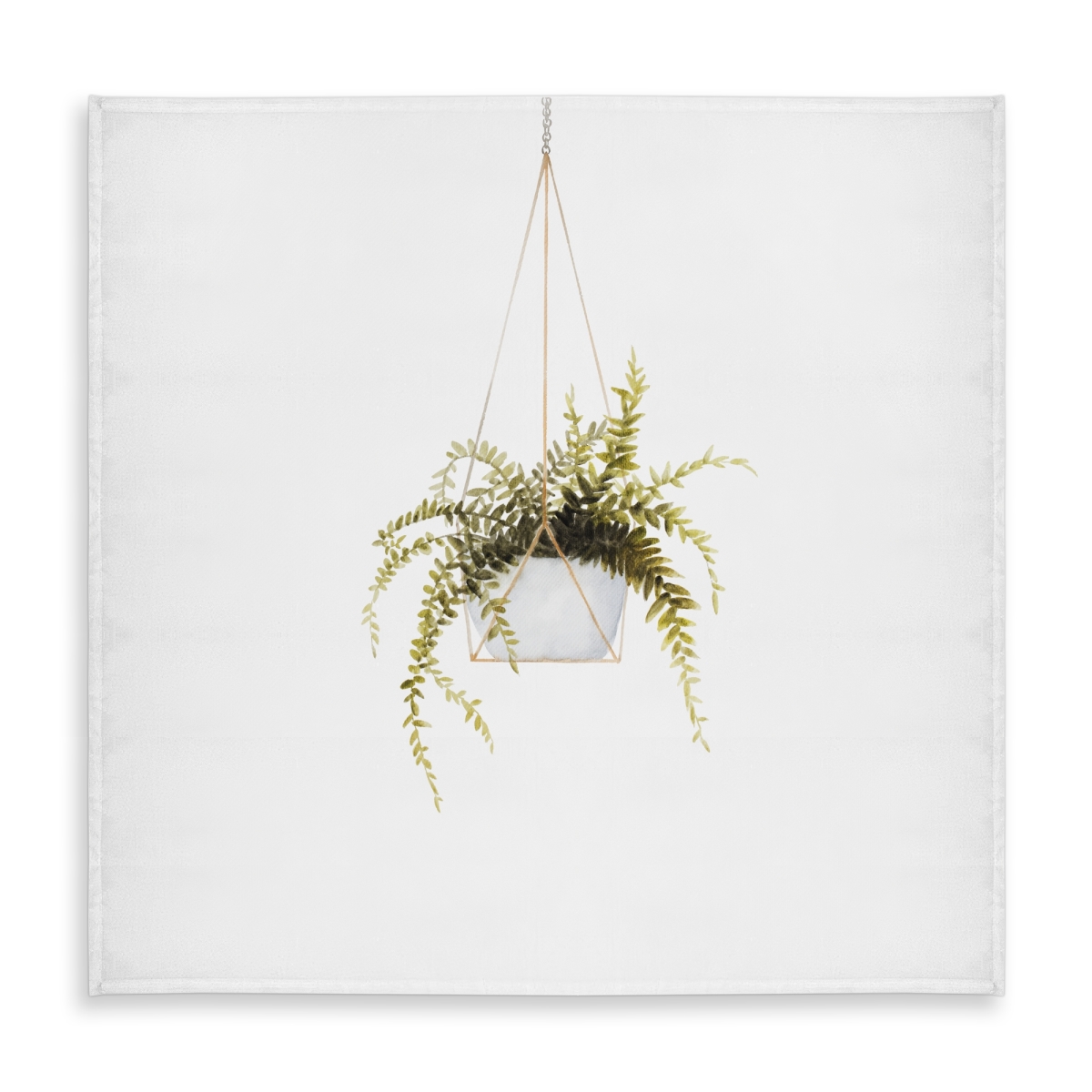 Picture of Begin Home Decor C1TC58582WSEZG 58 x 58 in. Gray Botanical Tablecloth - Suspended Fern - Indoor & Outdoor Decor