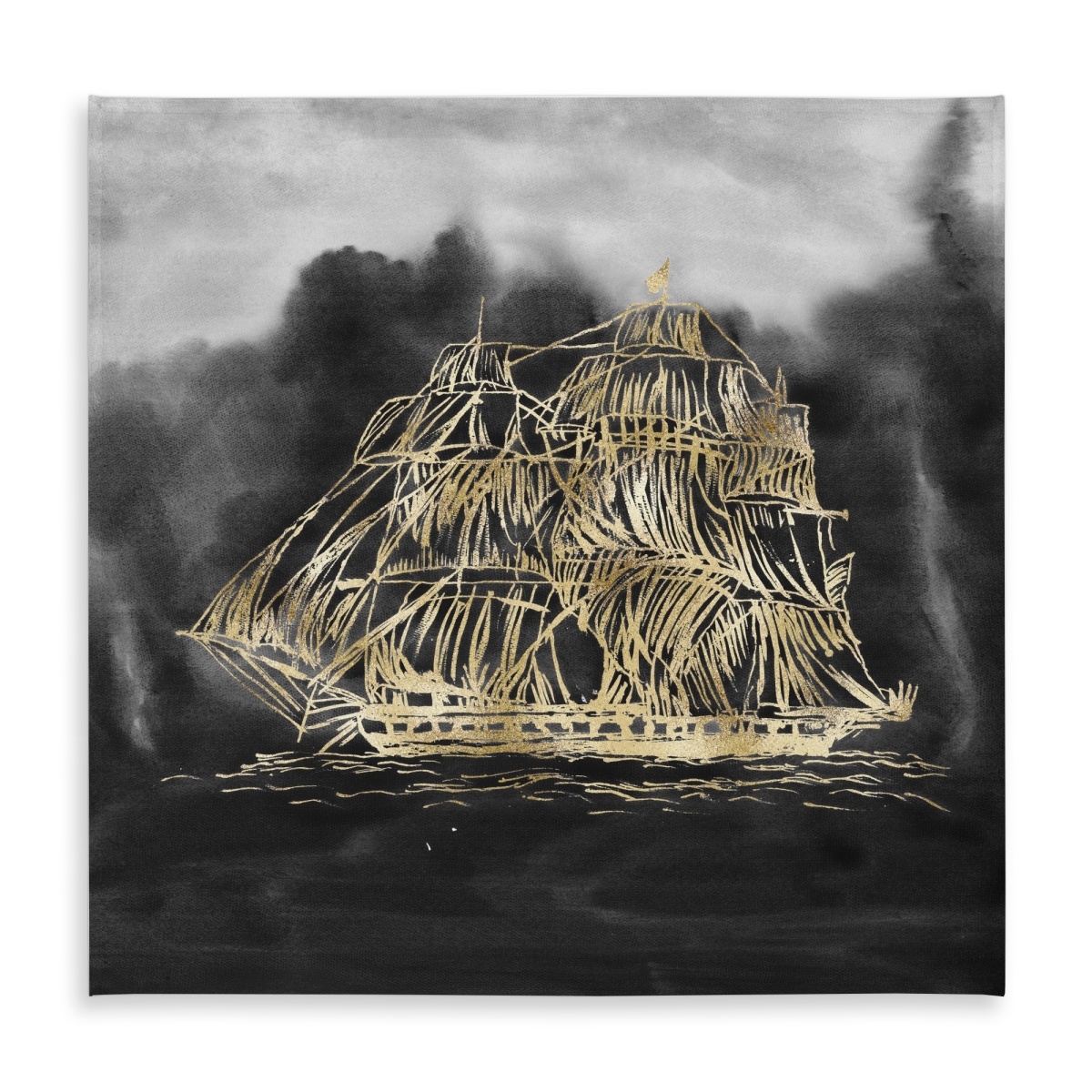 Picture of Begin Home Decor C1TC58589OMVE0 58 x 58 in. Coastal Boat Tablecloth - Old Sailing Ship Design - Home Decor
