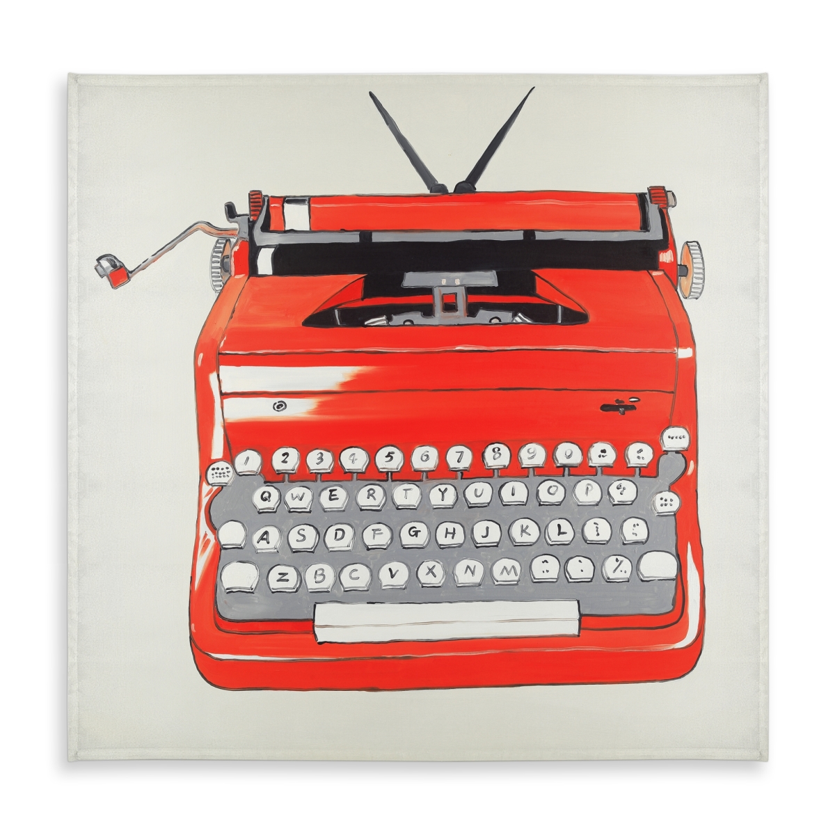 Picture of Begin Home Decor C1TC5858Q2SFGW 58 x 58 in. Red Typewriter Machine Tablecloth - Indoor & Outdoor Decor