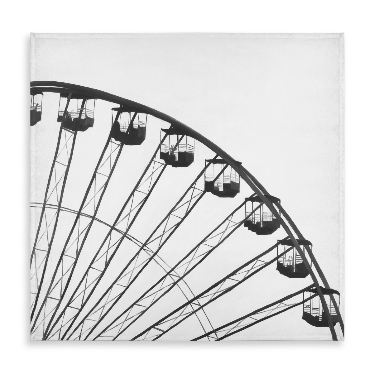 Picture of Begin Home Decor C1TC5858UTAS4P 58 x 58 in. White Monochrome Ferris Wheel Tablecloth - Indoor & Outdoor Decor