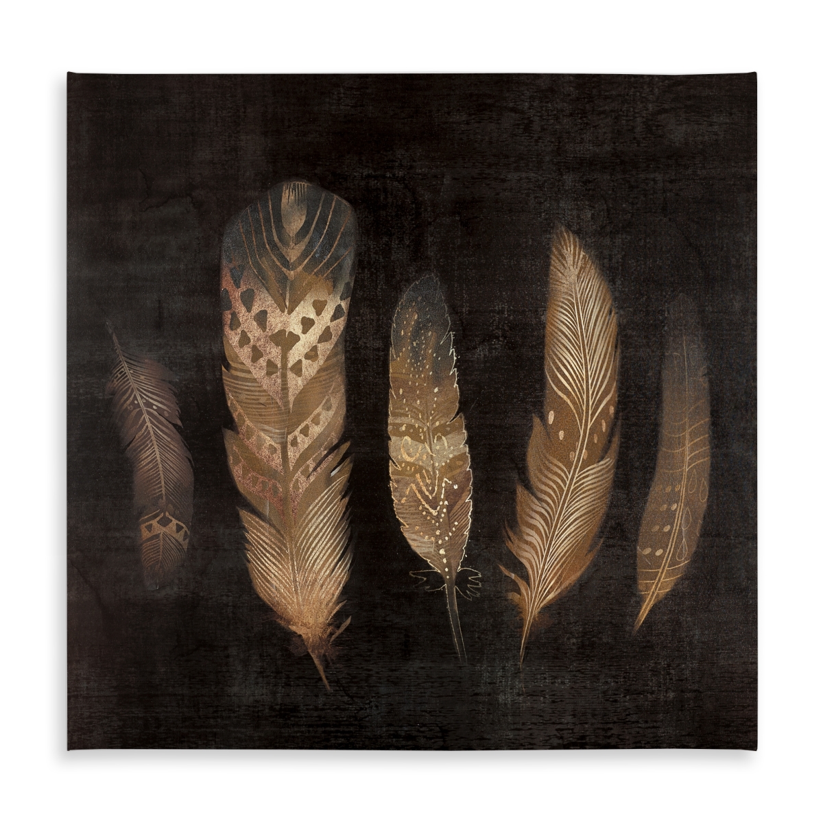 Picture of Begin Home Decor C1TC5858RP7MPE 58 x 58 in. Brown Feathers Bohemian Animals Tablecloth - Indoor & Outdoor Decor