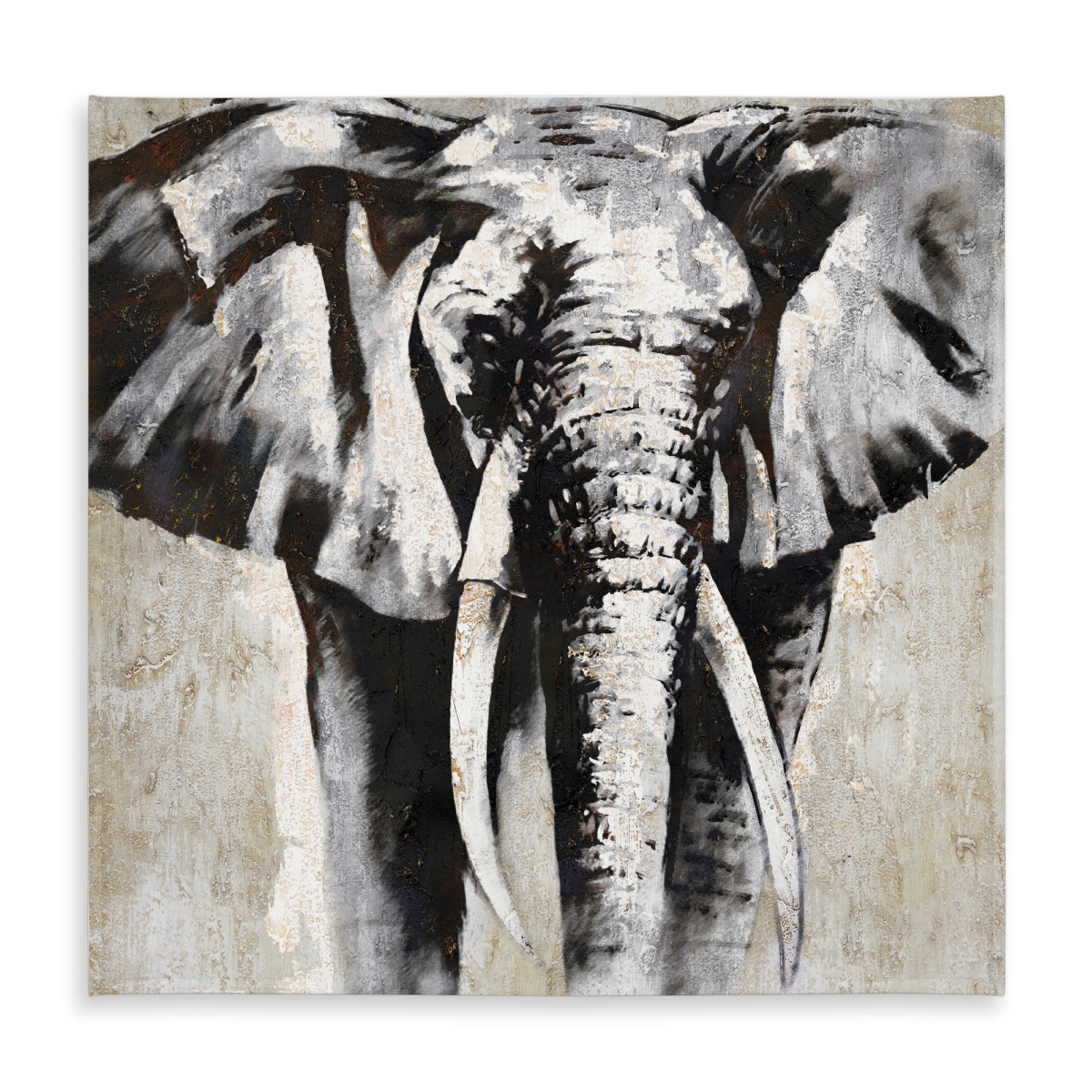 Picture of Begin Home Decor C1TC58589AXYS0 58 x 58 in. Grayscale Elephant Tablecloth - Indoor & Outdoor Home Decor