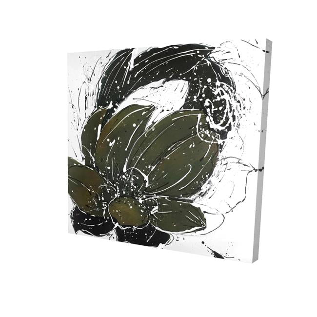 8 x 8 in. Abstract Flower with Paint Splash-Print on Canvas