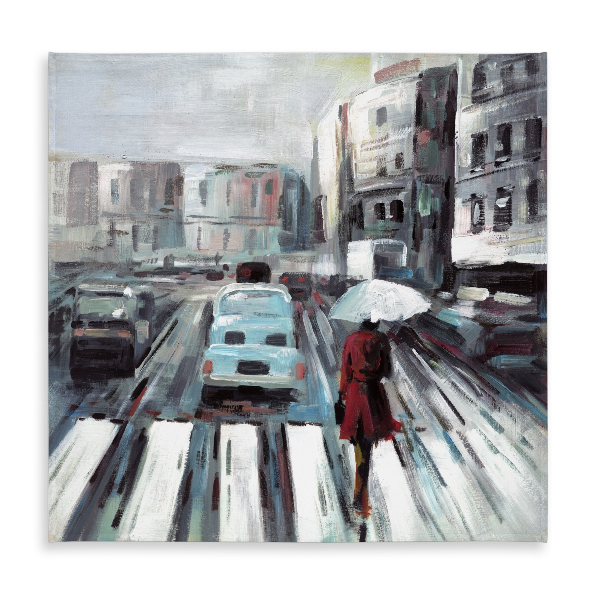 Picture of Begin Home Decor C1TC5858ZLQ3B9 58 x 58 in. Blue Bedroom Tablecloth - Abstract Pedestrian Crossing Decor
