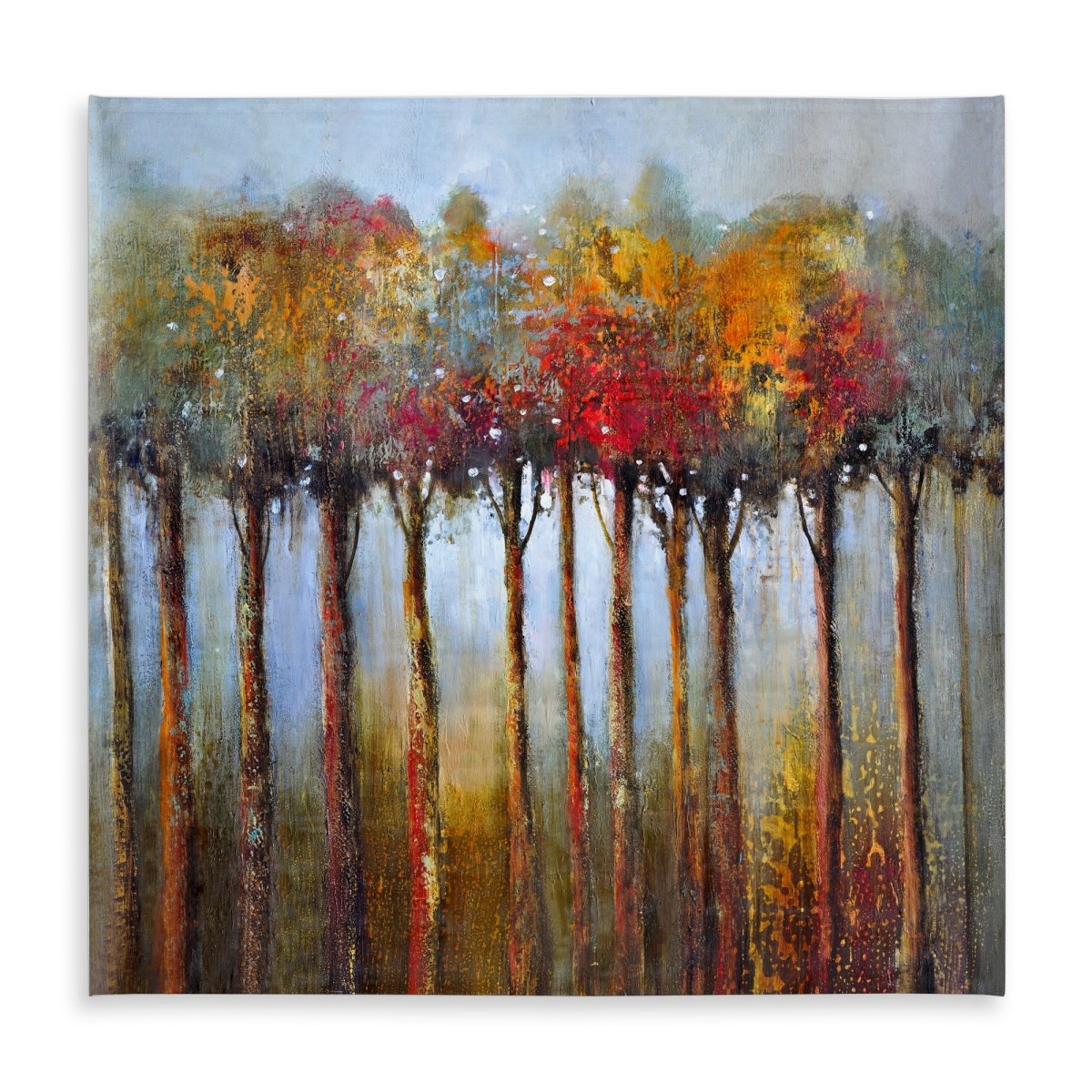 Picture of Begin Home Decor C1TC585820G52E 58 x 58 in. Colorful Leaves Trees Tablecloth - Indoor & Outdoor Home Decor