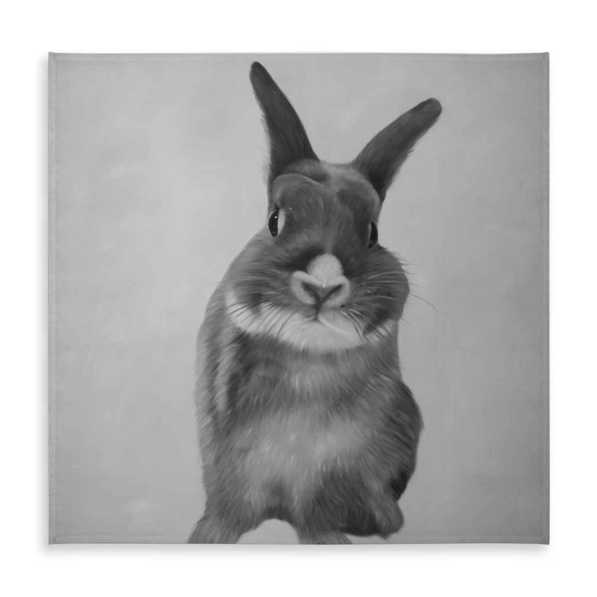 Picture of Begin Home Decor C1TC5858CJ11SY 58 x 58 in. Monochrome White Tablecloth - Funny Gray Rabbit - Home Decor