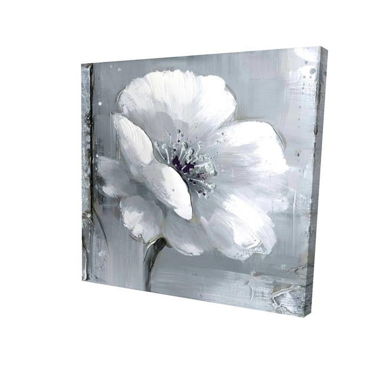 12 x 12 in. Grey & White Flowers-Print on Canvas