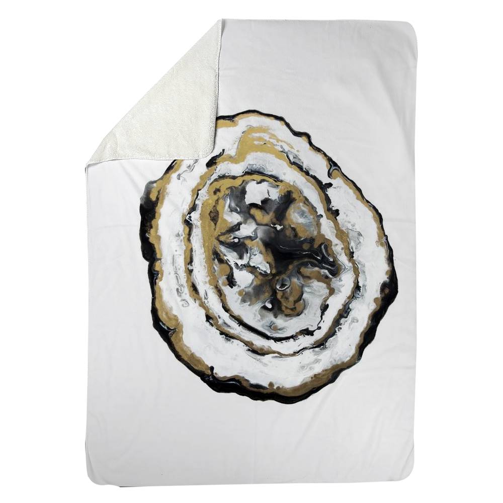 5545-8060-MN7 60 x 80 in. Golden Geode Minimalist Black Sherpa Fleece Blanket - Home Decor