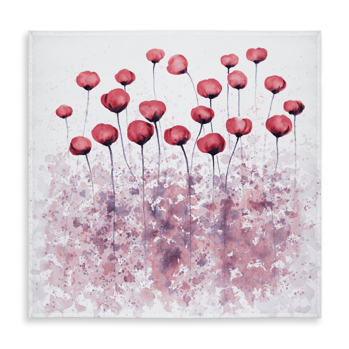 Picture of Begin Home Decor C1TC5858HQF48U 58 x 58 in. Pink Flowers Paint Splash Tablecloth - Indoor & Outdoor Decor