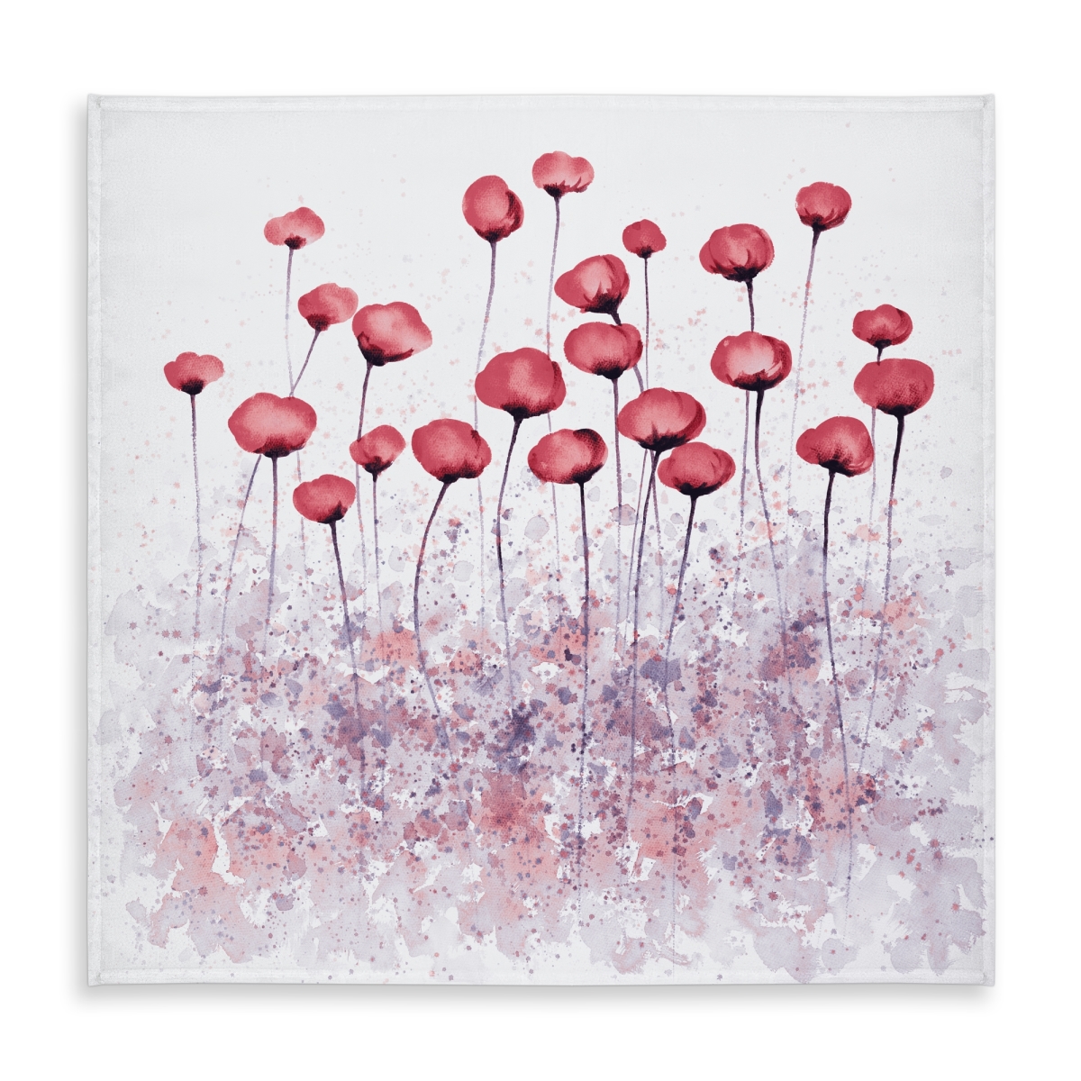 Picture of Begin Home Decor C1TC58580QMMZW 58 x 58 in. Pink Flowers in A Field Tablecloth - Purple Floral Home Decor