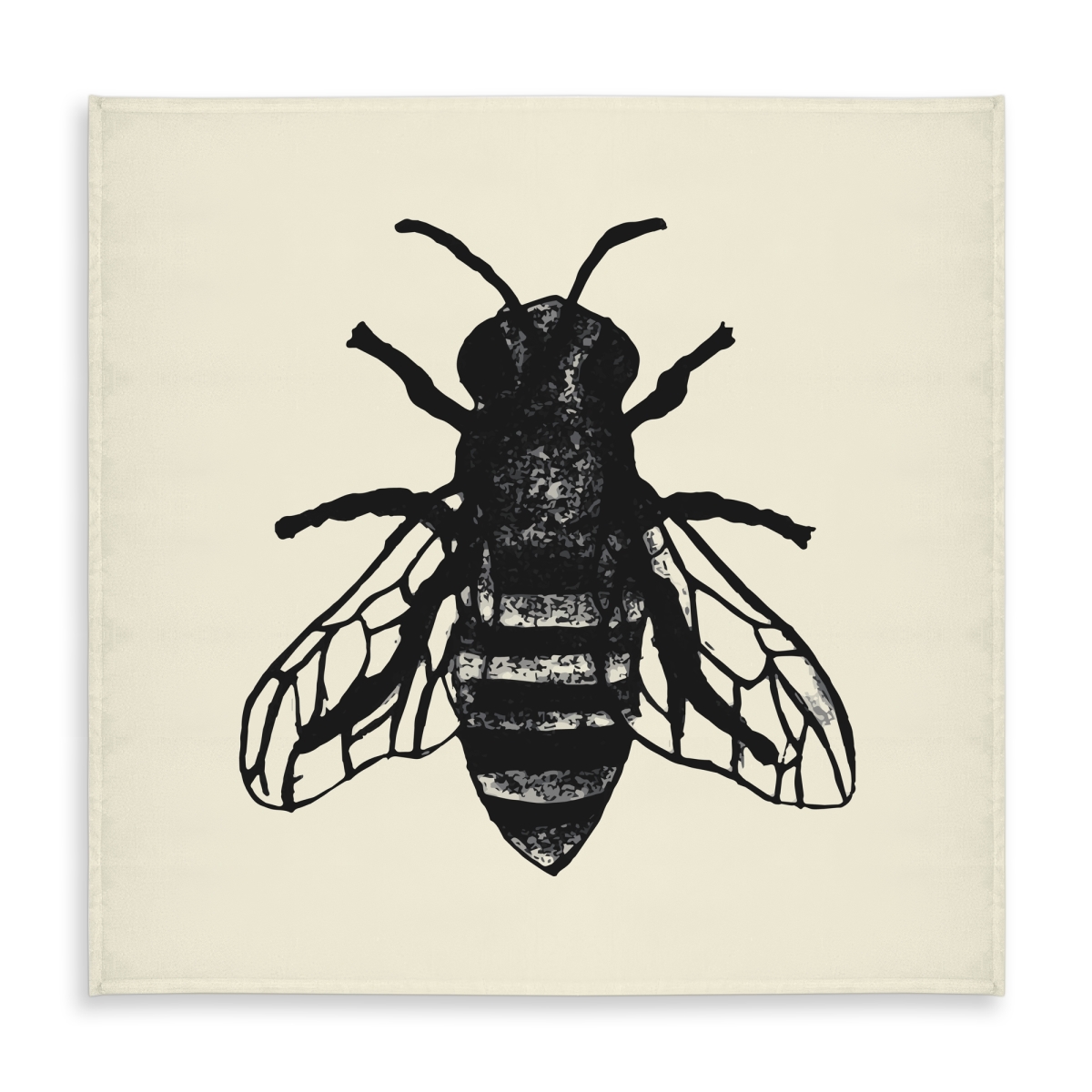 Picture of Begin Home Decor C1TC5858H2Z2QU 58 x 58 in. Bee Insect Industrial Black Tablecloth - Indoor & Outdoor Decor