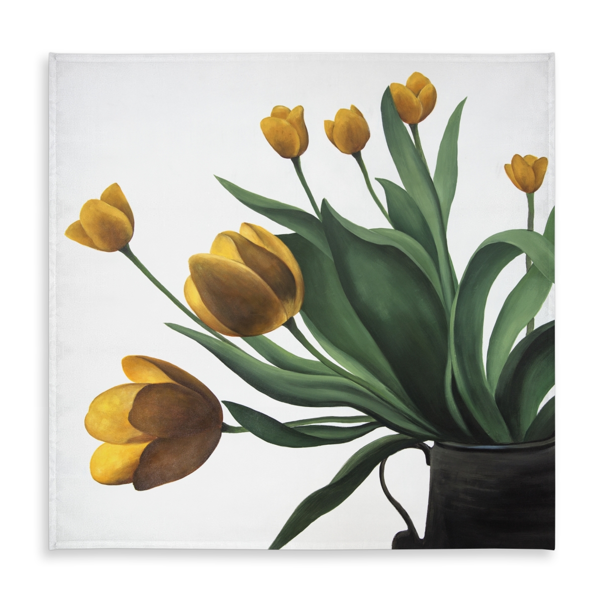Picture of Begin Home Decor C1TC58580N79PH 58 x 58 in. Yellow Tulips Farmhouse Tablecloth - Indoor & Outdoor Home Decor