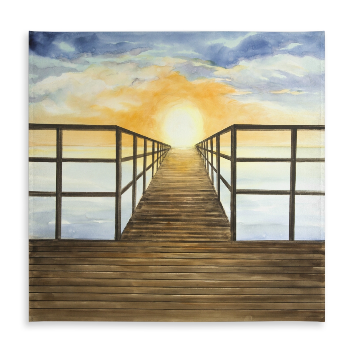 Picture of Begin Home Decor C1TC585855PMKN 58 x 58 in. Sunset in the Sea Exotic Yellow Coastal Tablecloth - Home Decor