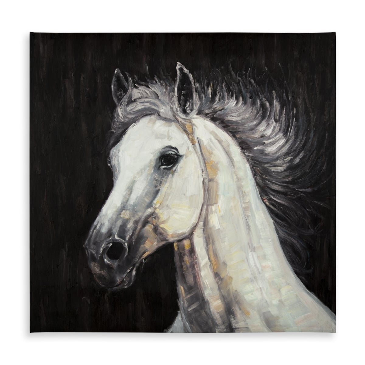 Picture of Begin Home Decor C1TC5858DS4SOE 58 x 58 in. Rustic White Farm Animals Tablecloth - White Star Horse Decor