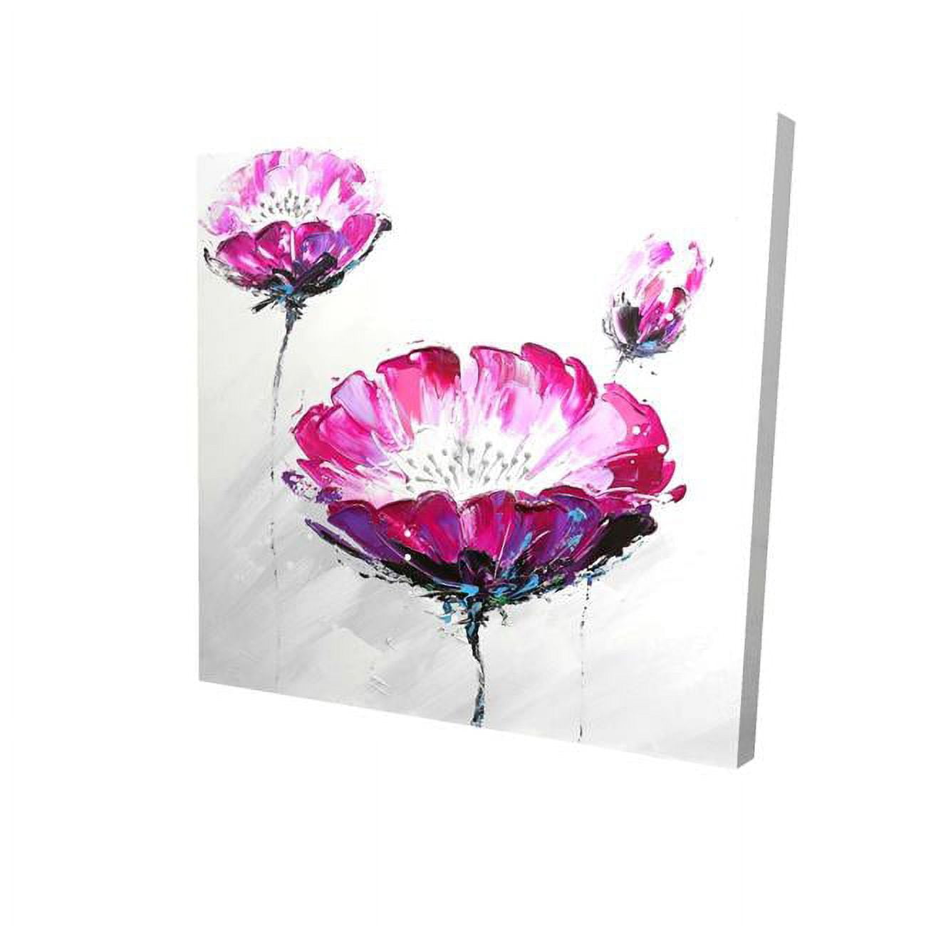 12 x 12 in. Pink Wild Flowers-Print on Canvas