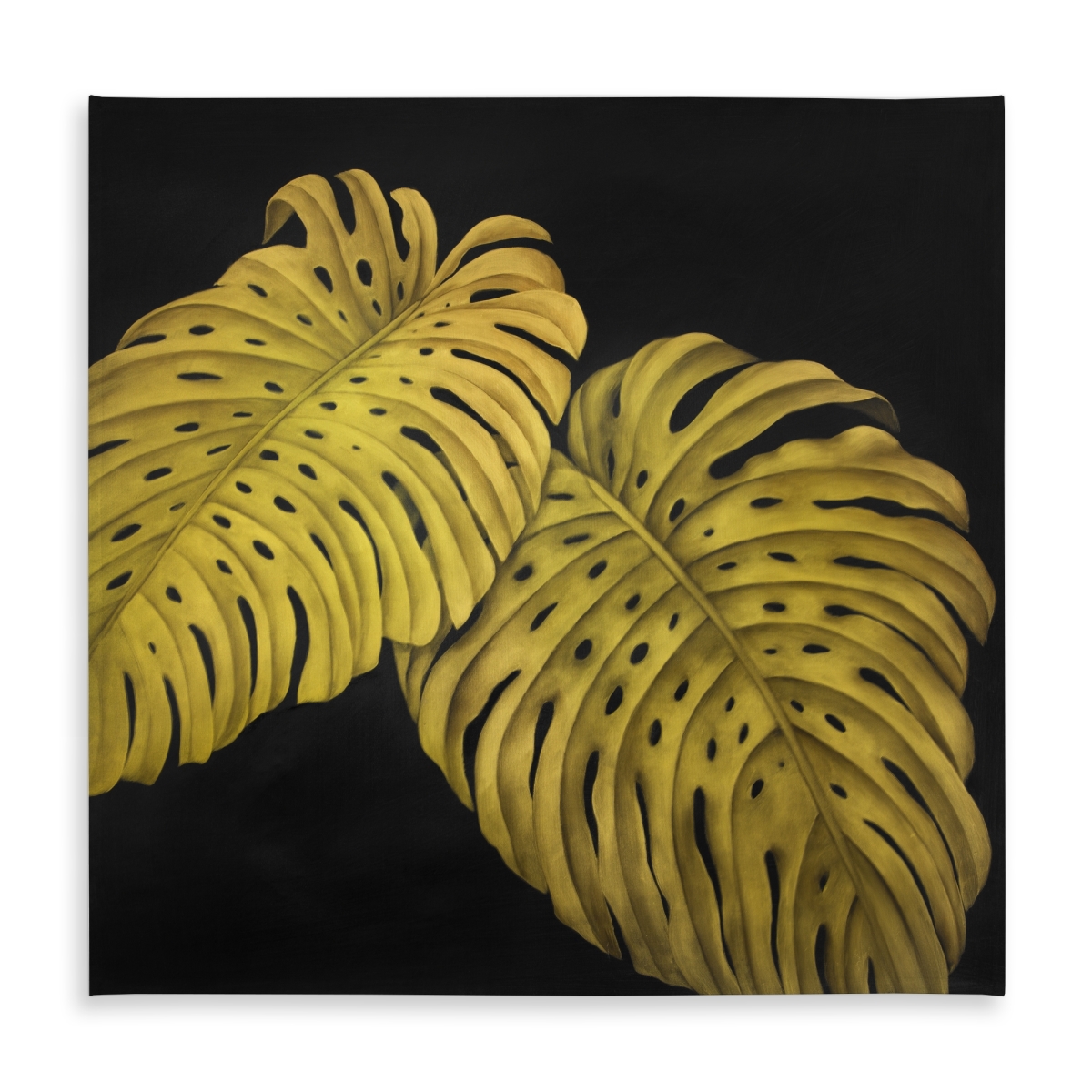 Picture of Begin Home Decor C1TC5858T84Z09 58 x 58 in. Gold Monstera Botanical Tablecloth - Indoor & Outdoor Home Decor