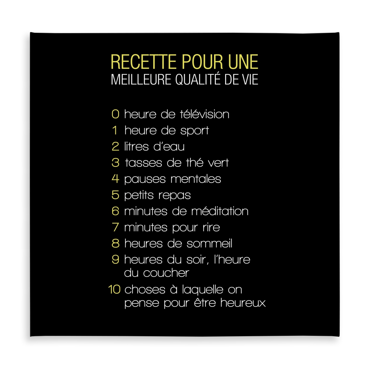 Picture of Begin Home Decor C1TC5858A9ONMO 58 x 58 in. Recipe of Happiness Tablecloth - Yellow Motivational Decor