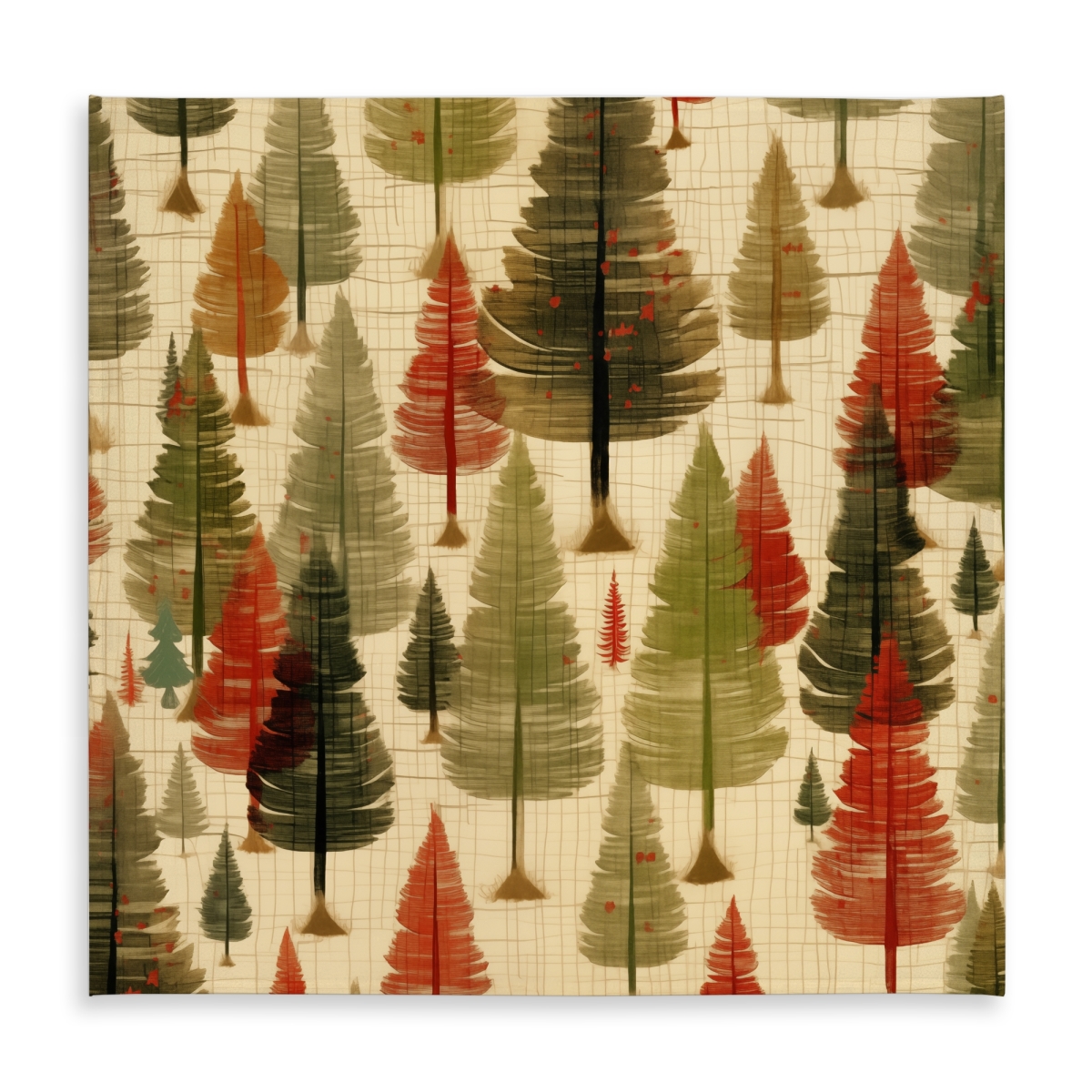 Picture of Begin Home Decor C1TC5858070XGN 58 x 58 in. Fir Trees Pattern Tablecloth - Indoor Outdoor Home Decor