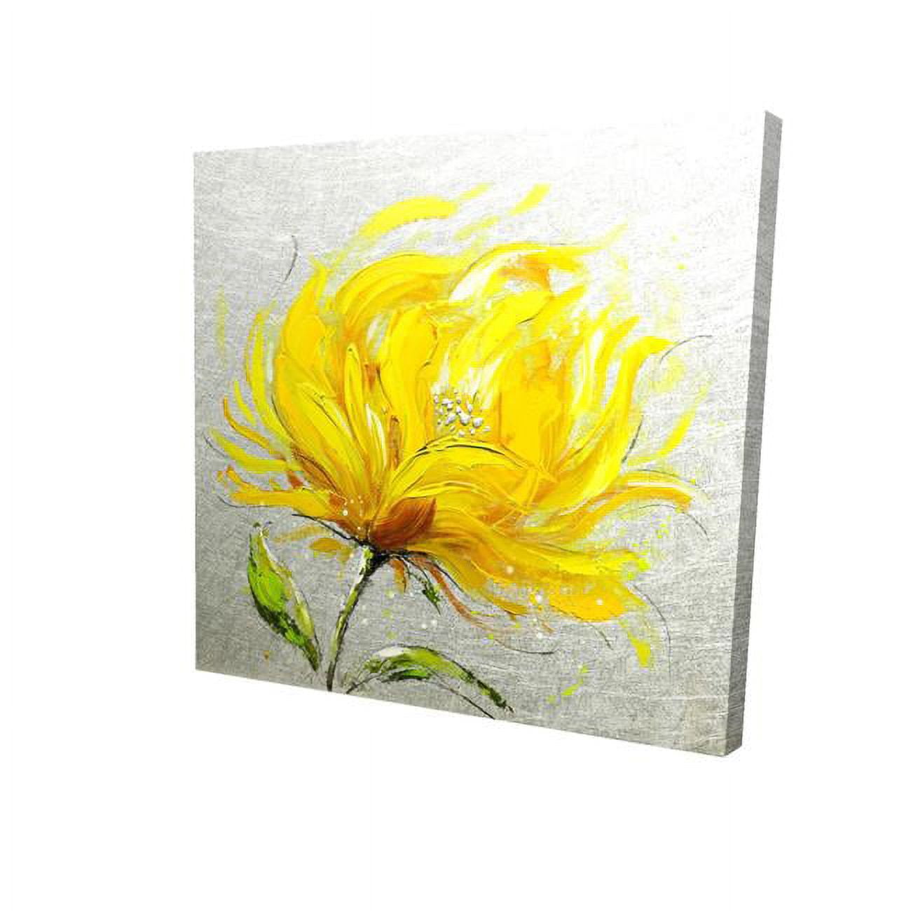 12 x 12 in. Yellow Fluffy Flower-Print on Canvas