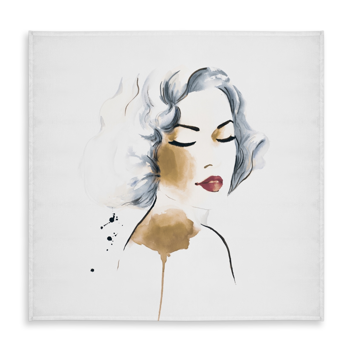 Picture of Begin Home Decor C1TC5858CJJ7P5 58 x 58 in. Minimalist Blue Beauty Tablecloth - Classic Watercolor Design