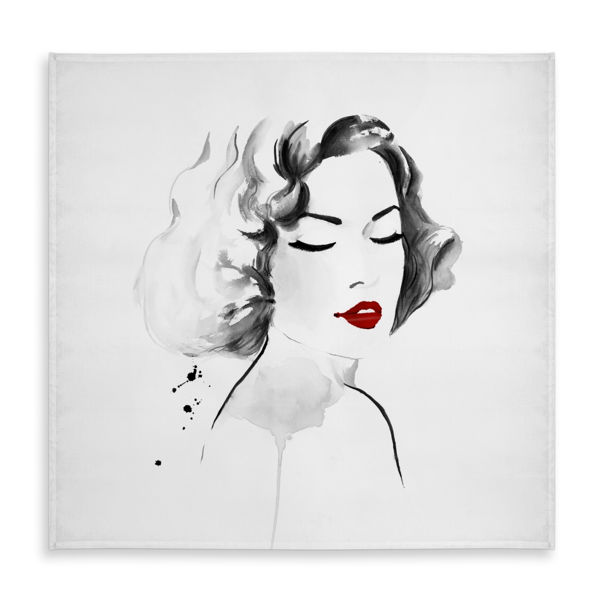Picture of Begin Home Decor C1TC5858ZINI5C 58 x 58 in. Minimalist Watercolor Woman Tablecloth - Indoor & Outdoor Decor