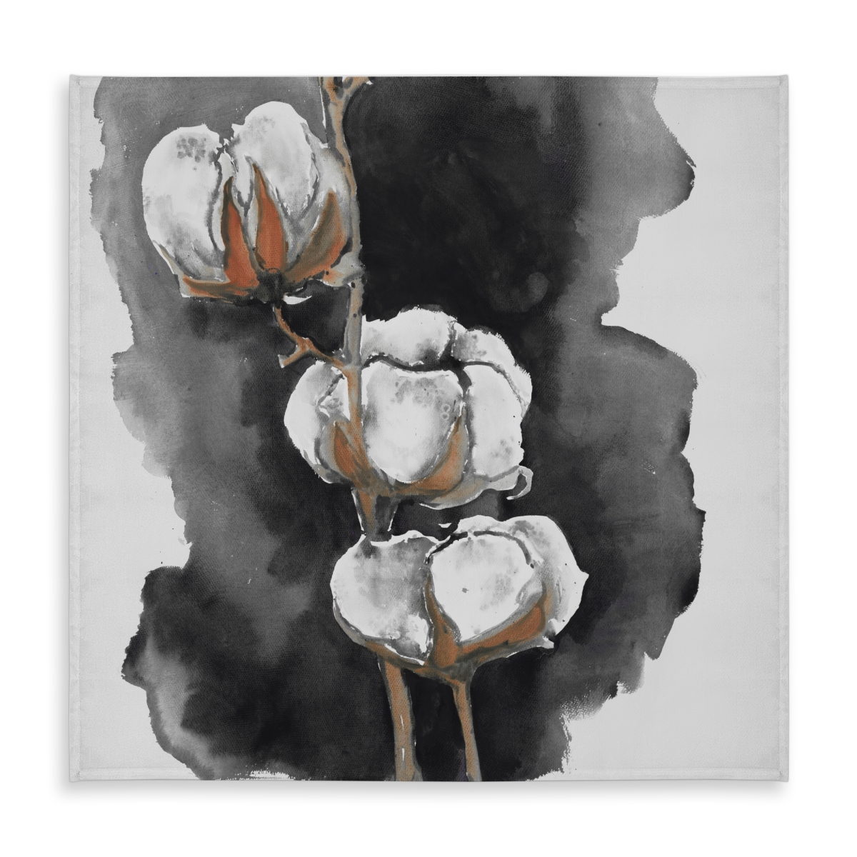 Picture of Begin Home Decor C1TC5858DNR5PQ 58 x 58 in. Watercolor Cotton Flowers Tablecloth - Indoor & Outdoor Decor