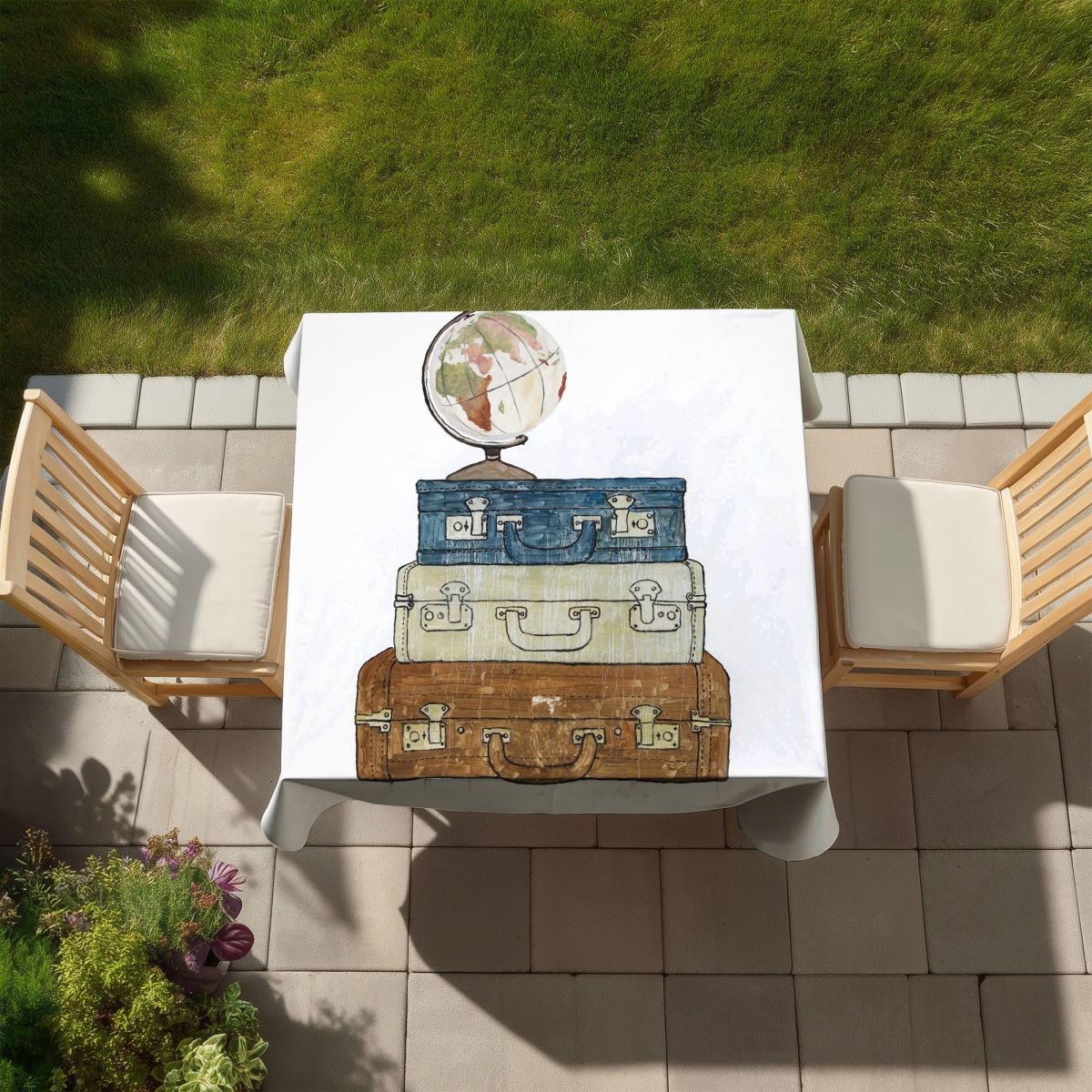 Picture of Begin Home Decor C1TC5858OKMAY5 58 x 58 in. Go Around the World Astronomy Tablecloth for Man Cave Decor