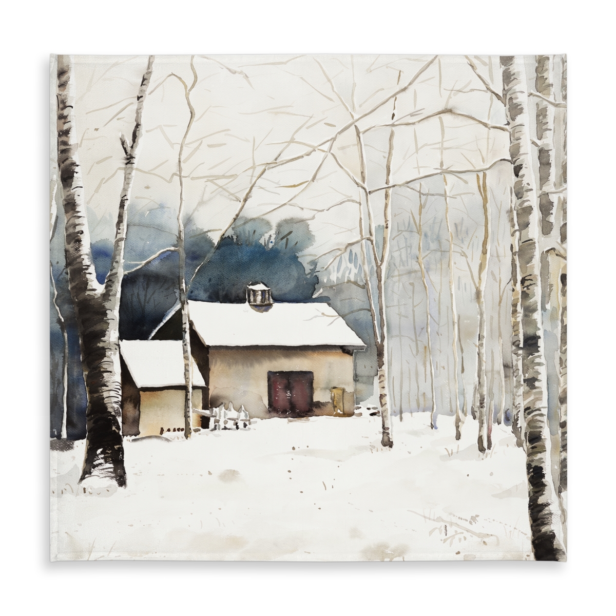 Picture of Begin Home Decor C1TC5858Z9SRRO 58 x 58 in. Trees Blue Rustic Tablecloth - Small Winter Barn Home Decor