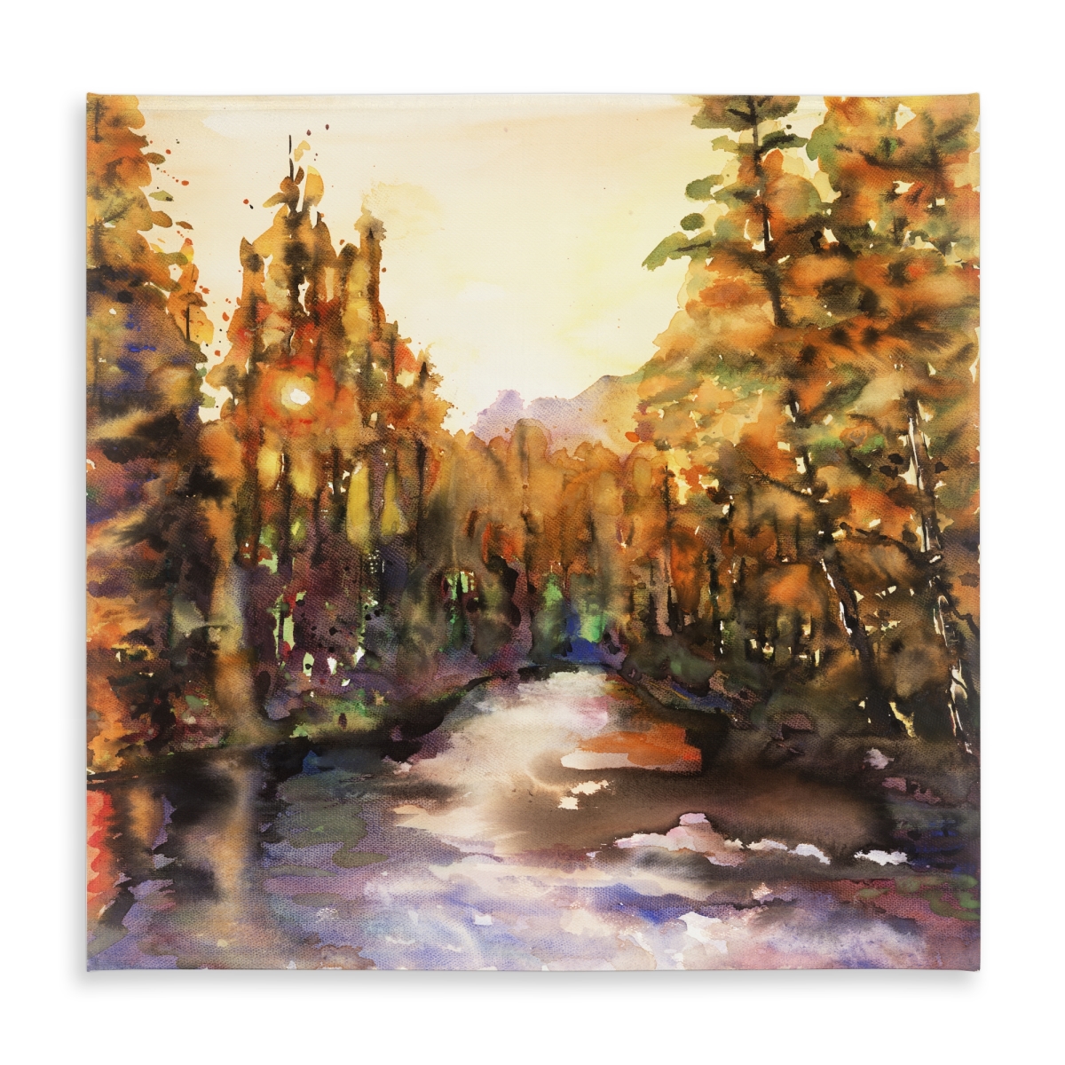 Picture of Begin Home Decor C1TC5858FKJWCG 58 x 58 in. Merced River Tablecloth - Illustrative Landscape Home Decor