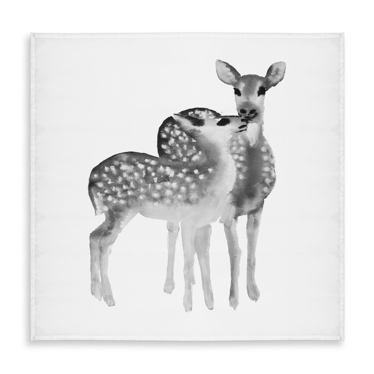 Picture of Begin Home Decor C1TC58589C5TZQ 58 x 58 in. Fawns Love Monochrome Deer Gray Tablecloth - Indoor & Outdoor