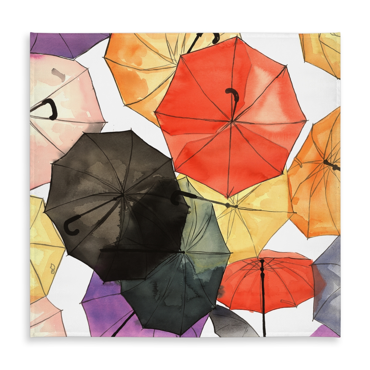 Picture of Begin Home Decor C1TC5858XUAHVB 58 x 58 in. Shapes Red Tablecloth - Suspended Umbrellas for Home Decor