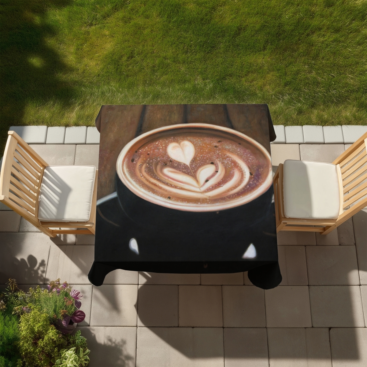 Picture of Begin Home Decor C1TC5858US2N7O 58 x 58 in. Rustic Tablecloth Artistic Cappuccino - Indoor & Outdoor Decor