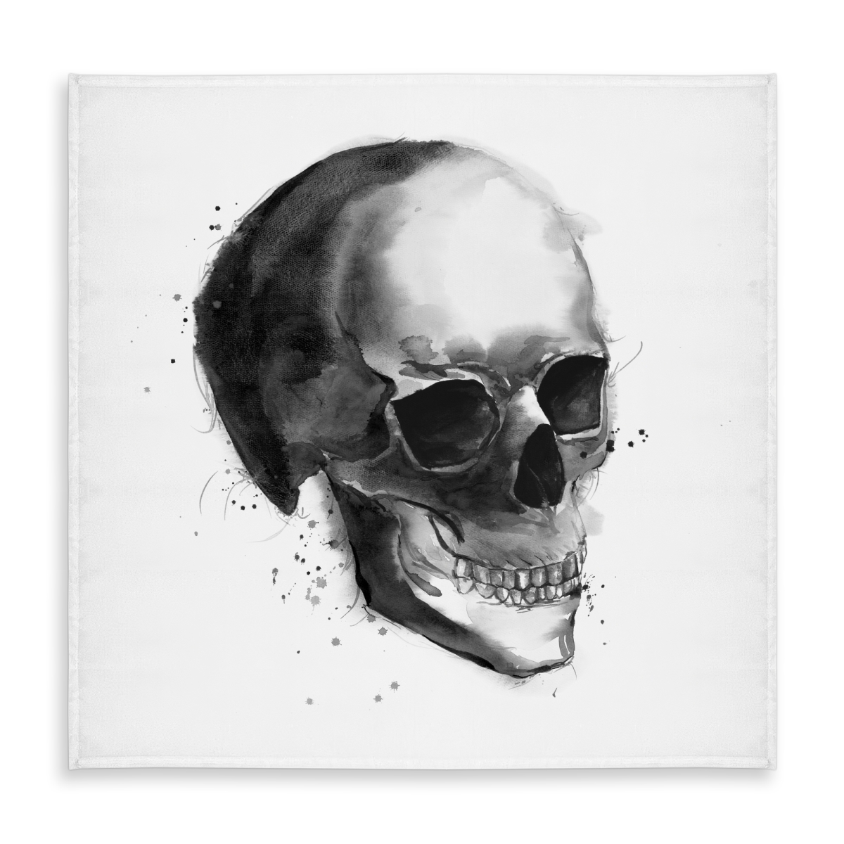 Picture of Begin Home Decor C1TC5858JYDPJX 58 x 58 in. Black & White Skull Tablecloth - Indoor & Outdoor Man Cave Decor