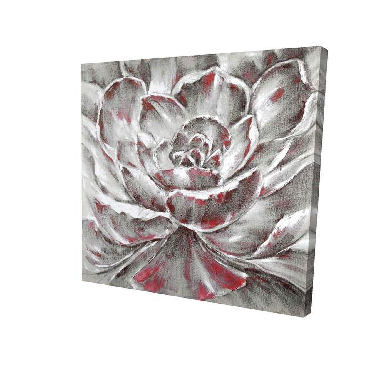 12 x 12 in. Grey & Pink Flower-Print on Canvas