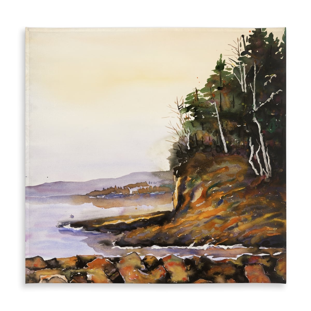 Picture of Begin Home Decor C1TC5858MN9L9K 58 x 58 in. Peaceful Lake Trees Tablecloth - Indoor & Outdoor Home Decor