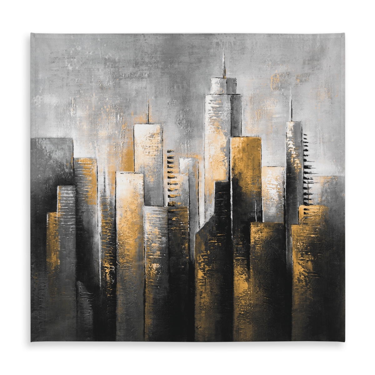 Picture of Begin Home Decor C1TC5858LGY59G 58 x 58 in. Abstract Skyline Tablecloth - Indoor & Outdoor Livingroom Decor
