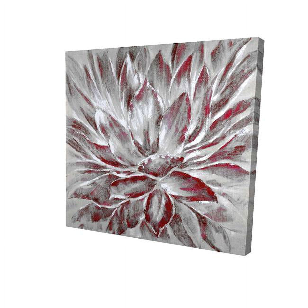 12 x 12 in. Red & Grey Flower-Print on Canvas