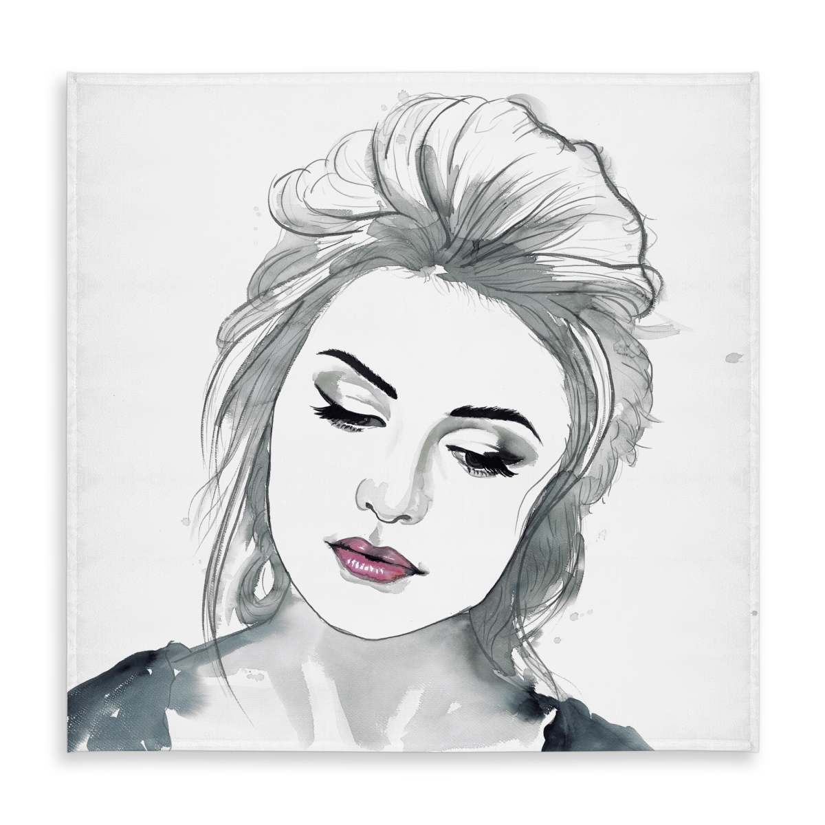 Picture of Begin Home Decor C1TC5858HO6B28 58 x 58 in. White Bohemian Figurative Tablecloth - Watercolor Delicate Woman