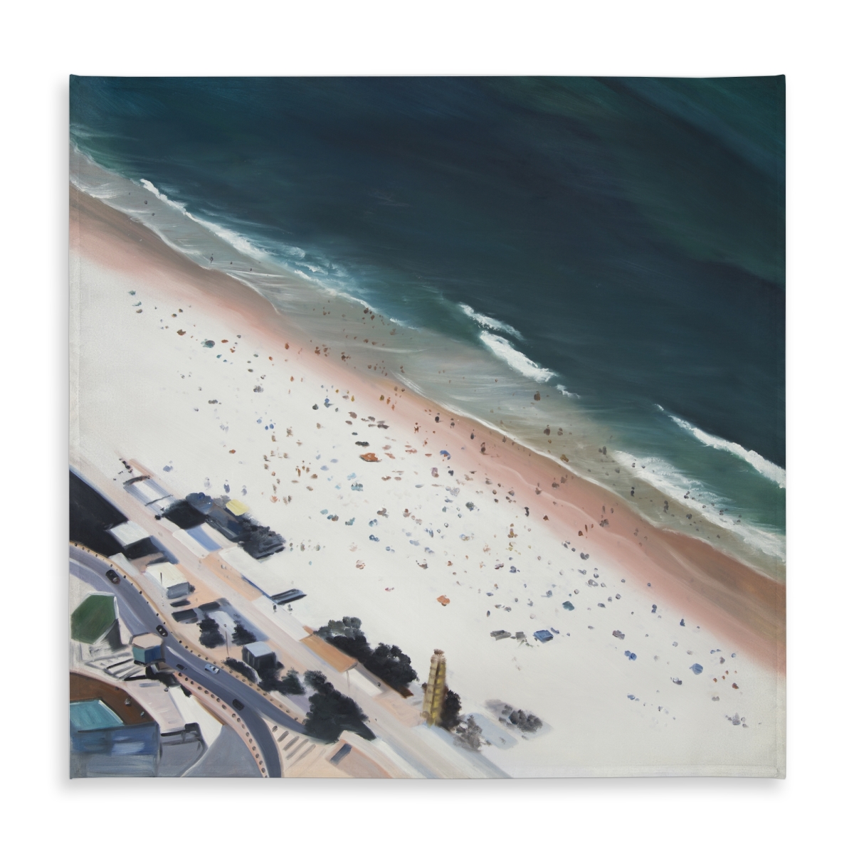 Picture of Begin Home Decor C1TC5858MYV2UB 58 x 58 in. Blue Sea Tablecloth - Hot Day at the Beach - Indoor & Outdoor Decor