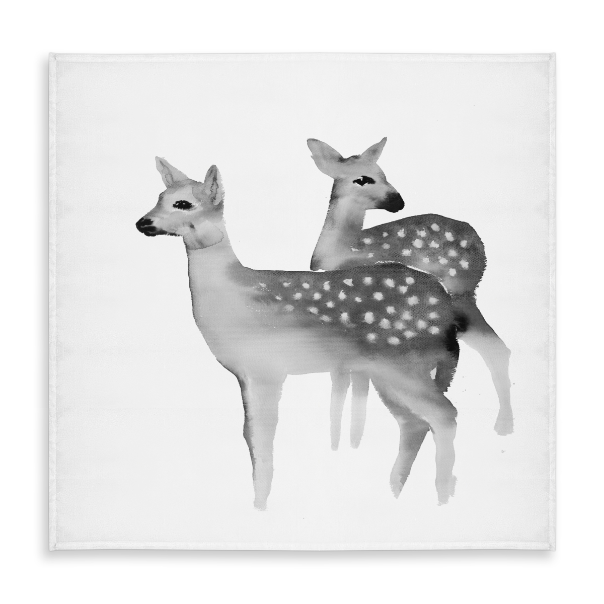 Picture of Begin Home Decor C1TC5858FTPY4W 58 x 58 in. Faon Black & White Deer Tablecloth - Indoor & Outdoor Decor