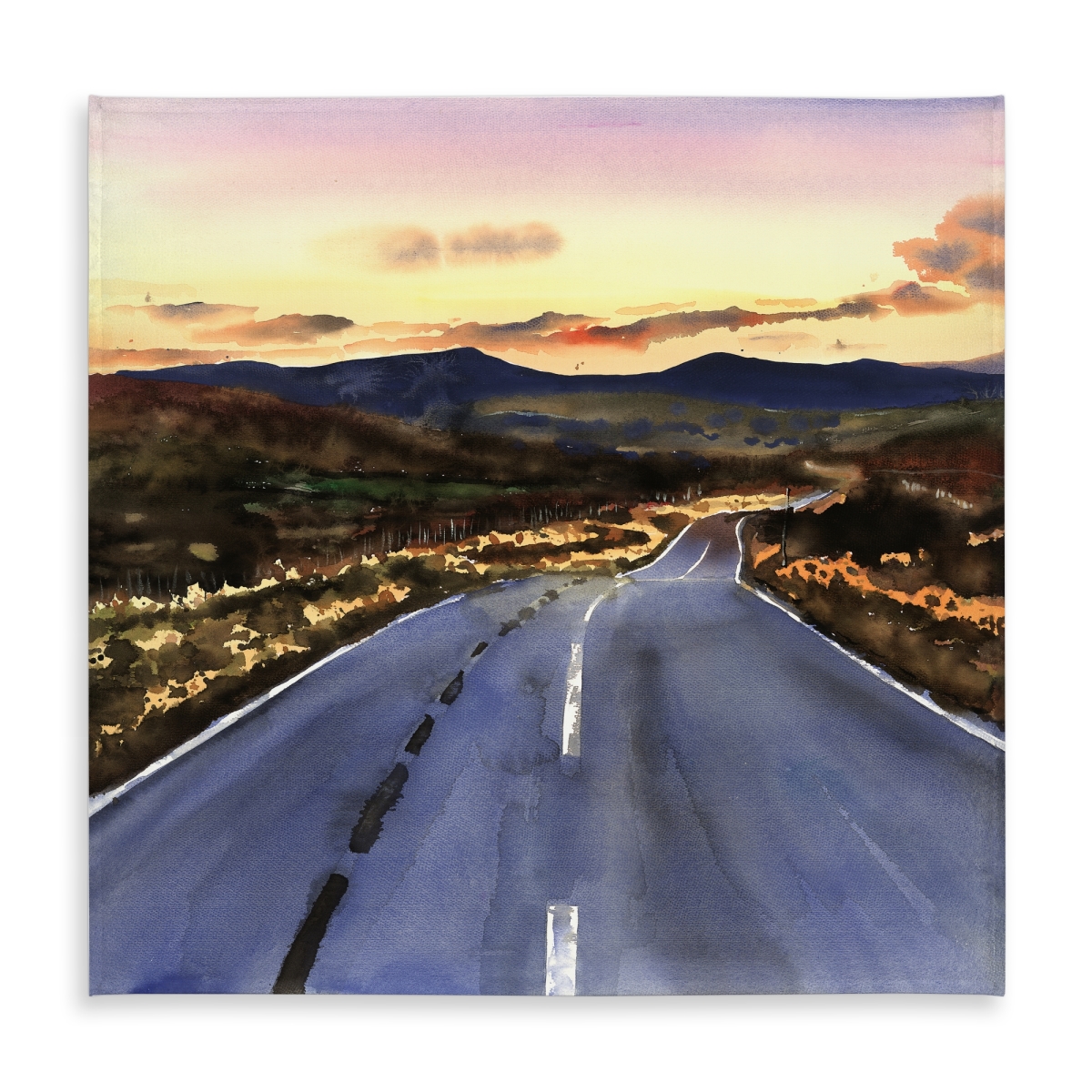 Picture of Begin Home Decor C1TC5858KMWZY2 58 x 58 in. On the Road To Scotland Blue Tablecloth - Indoor & Outdoor Decor